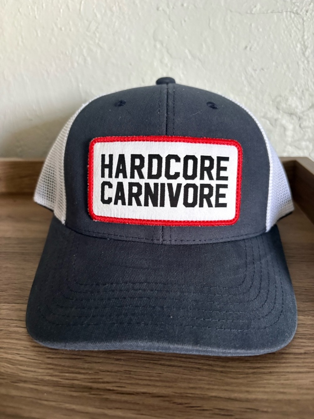 Hardcore Carnivore Patch Trucker Hat - Navy & White